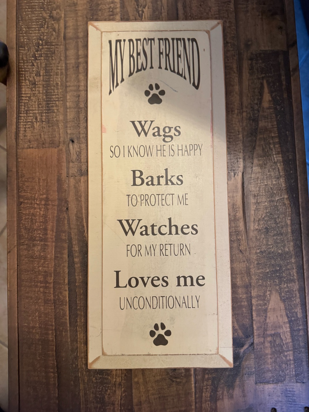 Cream & Brown "My Best Friend" Dog Sentiment Wall Sign